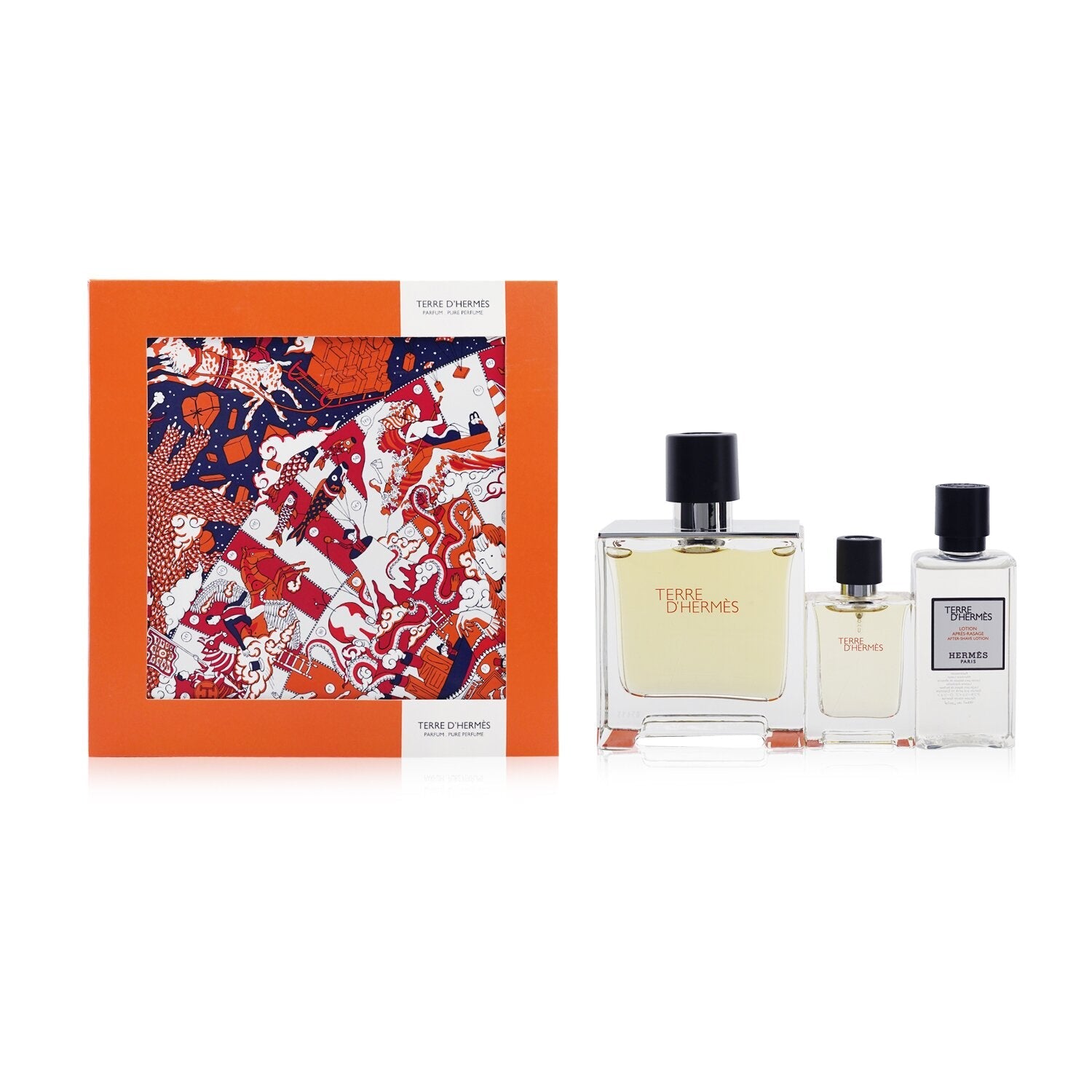 Hermes Terre D'Hermes Coffret: Pure Parfum Spray 75ml + Pure Parfum Spray 12.5ml + After-Shave Lotion 40ml  3pcs