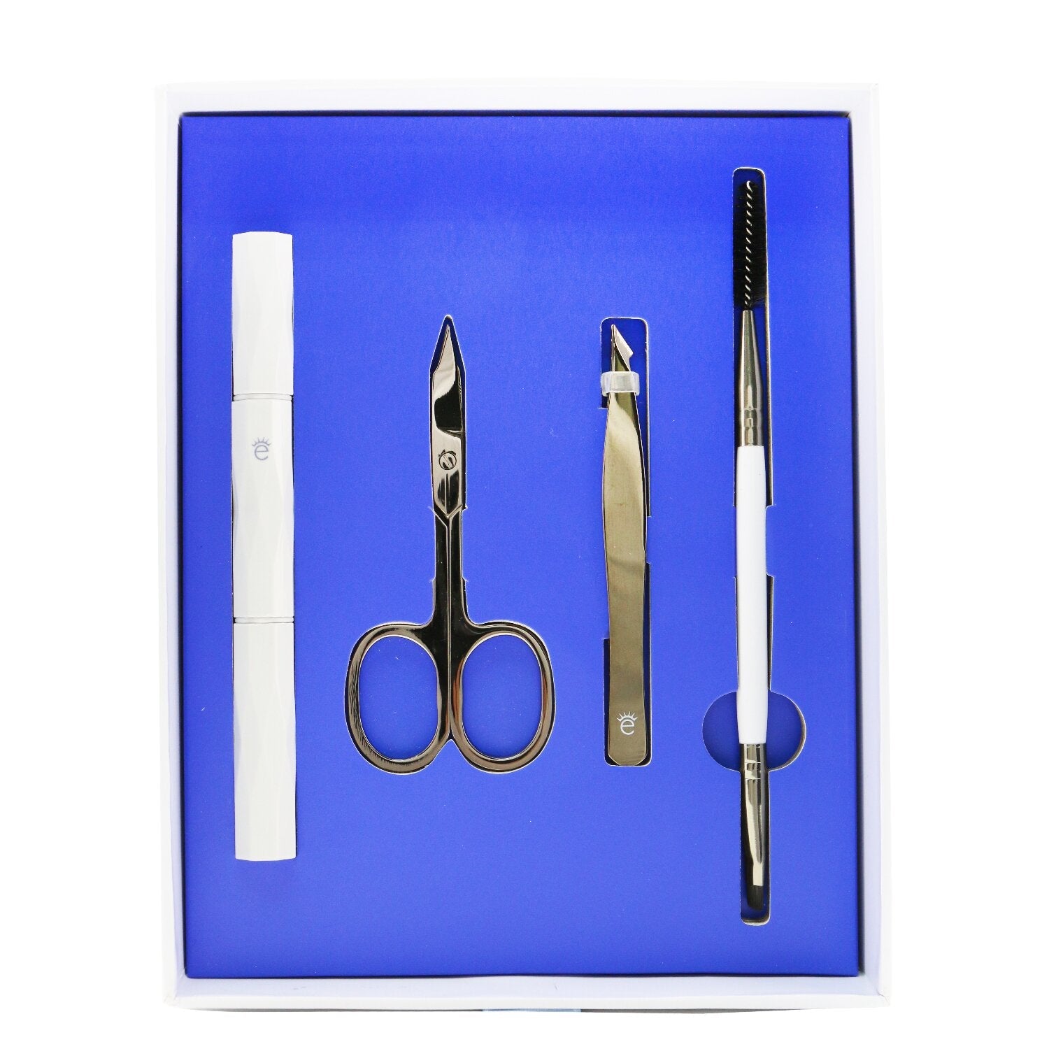 Eyeko Brow Grooming Kit: Brow Brush & Spoolie + Scissors + Tweezers + Brow Razor + Pouch  4pcs+1bag