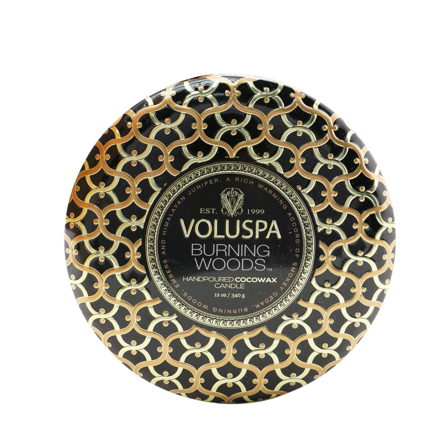 Voluspa 3 Wick Decorative Tin Candle - Burning Woods  340g/12oz