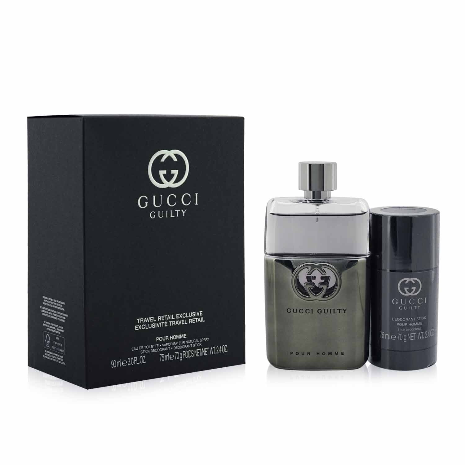 Gucci Guilty Pour Homme Coffret: Eau De Parfum Spray 90ml/3oz + Travel Spray 15ml/0.5oz  2pcs