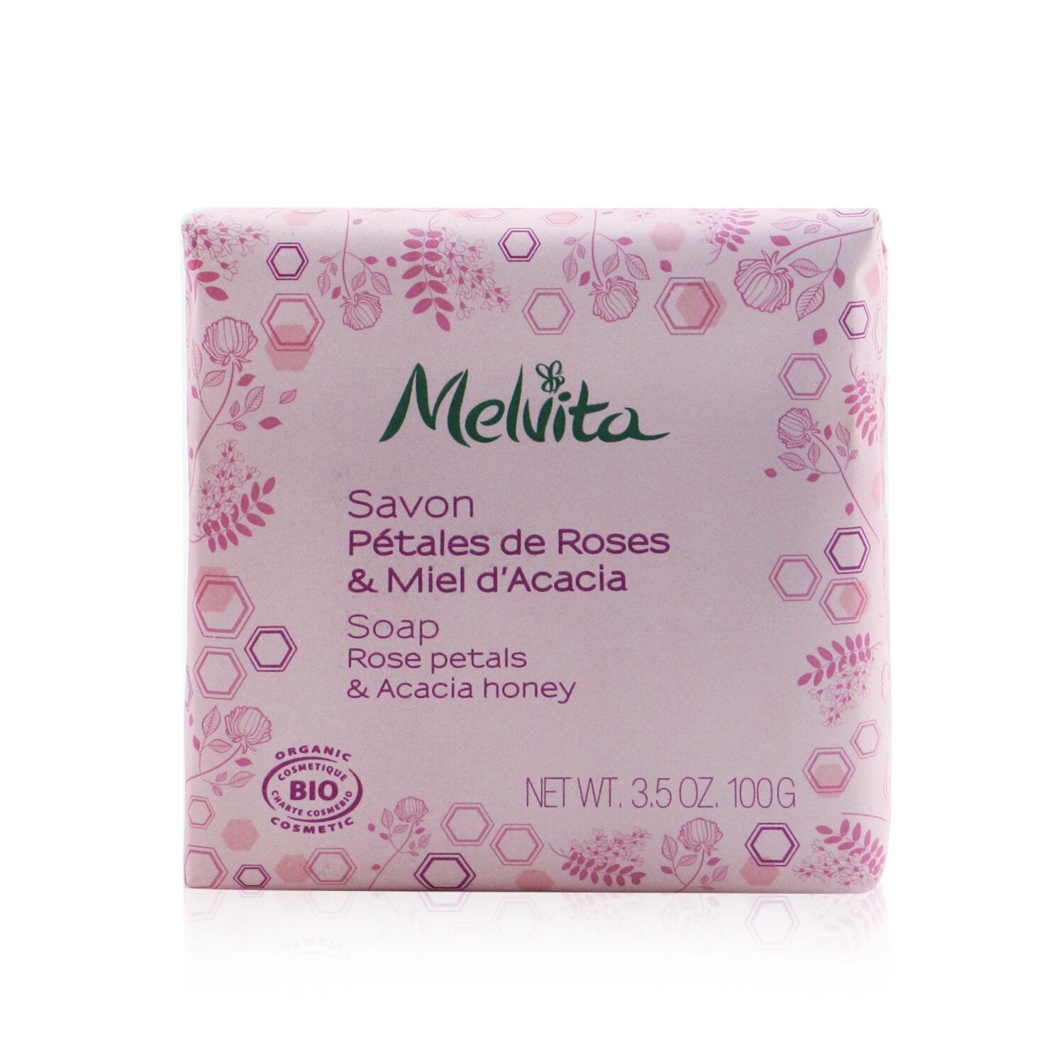 Melvita Rose Petals & Acacia Honey Soap  100g/3.5oz