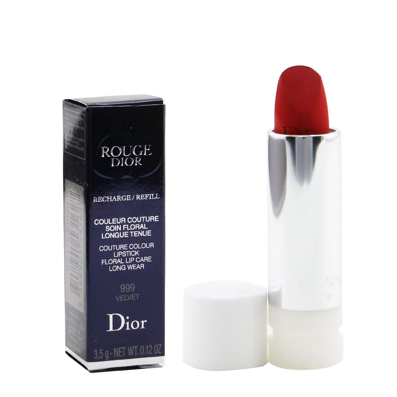 Christian Dior Rouge Dior Couture Colour Refillable Lipstick Refill - # 999 (Velvet)  3.5g/0.12oz