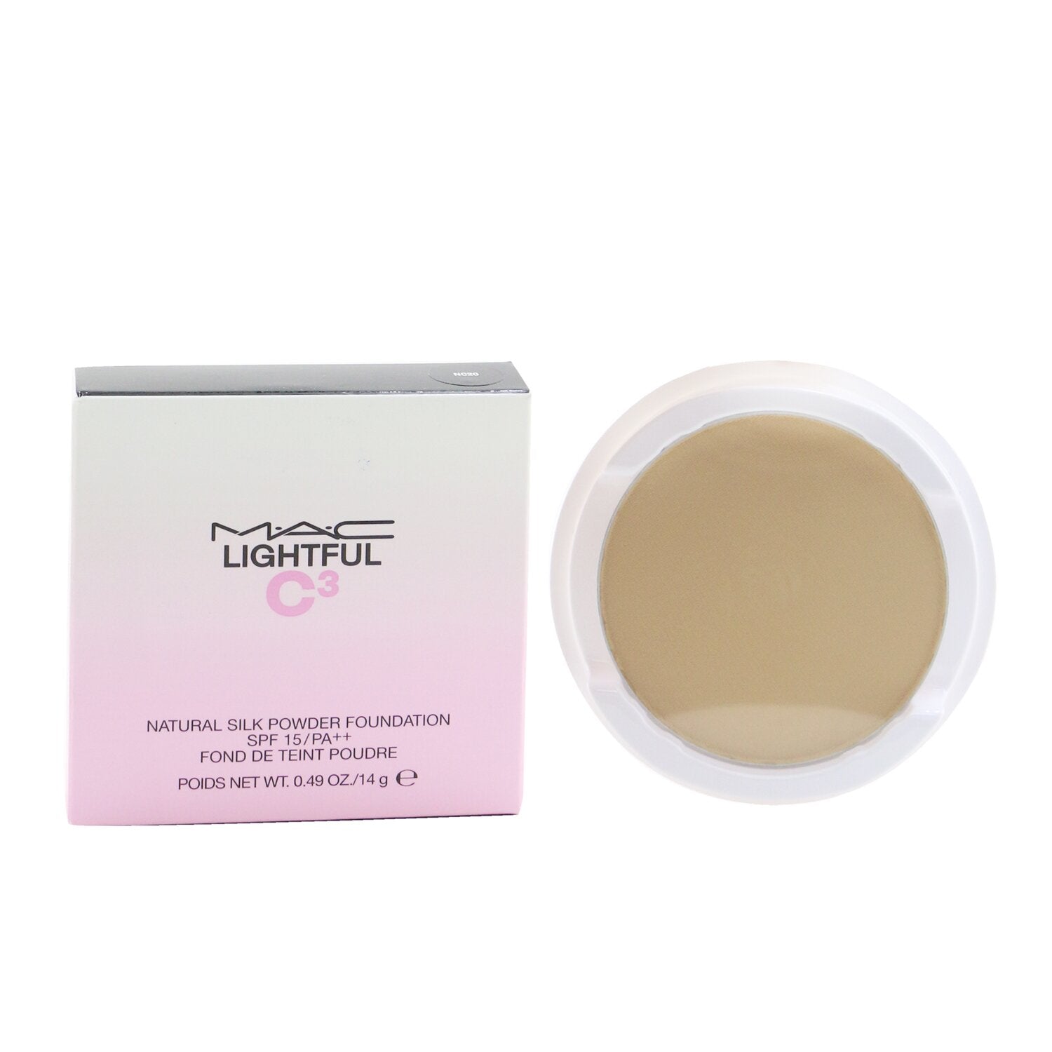 MAC Lightful C3 Natural Silk Powder Foundation SPF 15 Refill - # NC20  14g/0.49oz