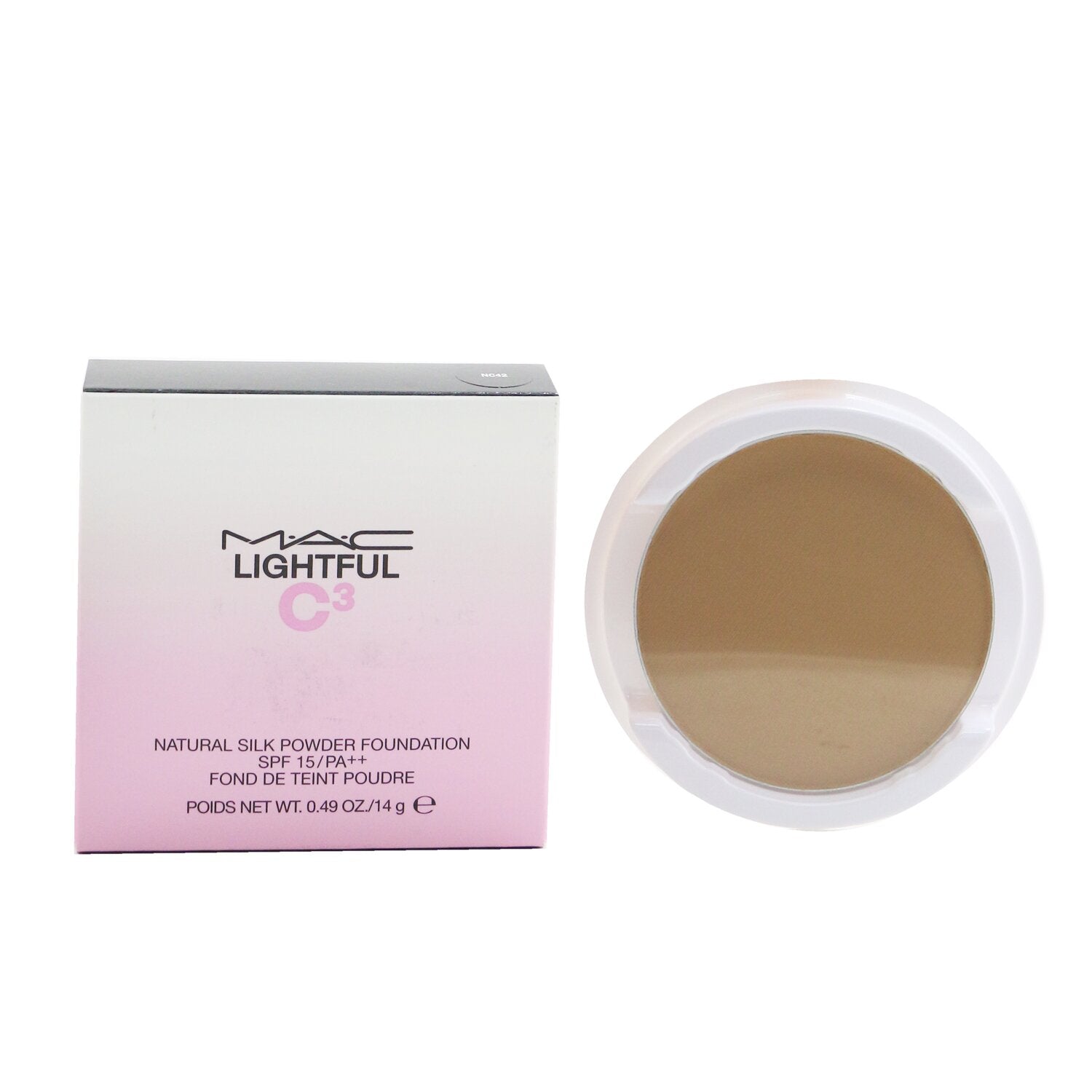 MAC Lightful C3 Natural Silk Powder Foundation SPF 15 Refill - # NC42  14g/0.49oz