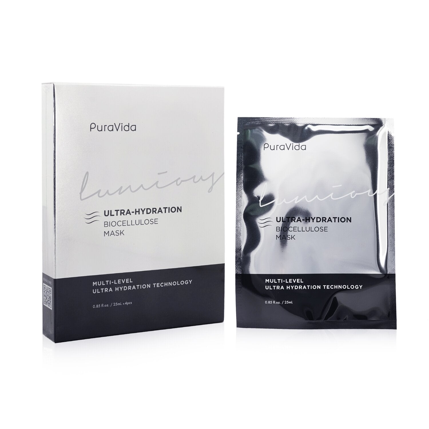 KISS ME PuraVida Luminous Ultra Hydration Biocellulose Mask  4sheets