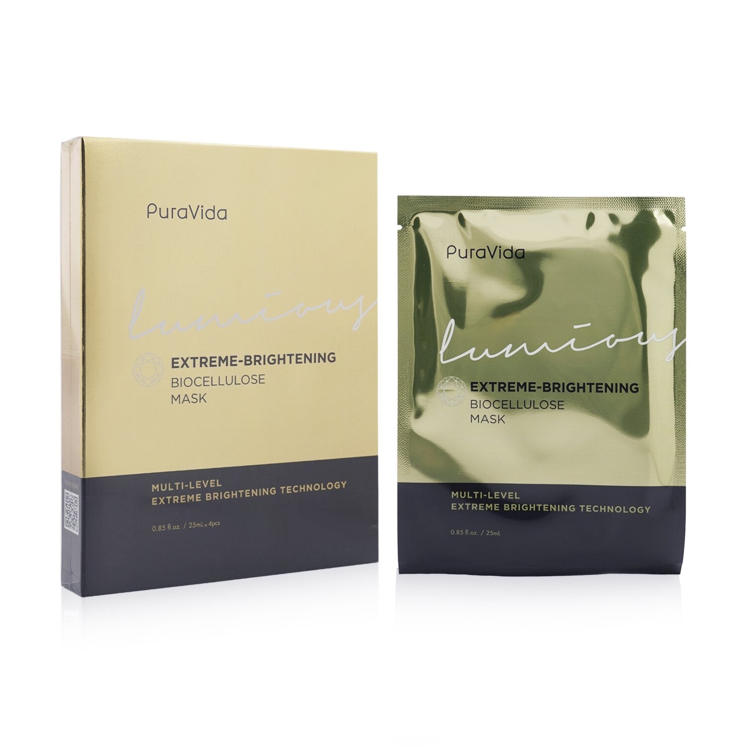 KISS ME PuraVida Luminous Extreme Brightening Biocellulose Mask  4sheets