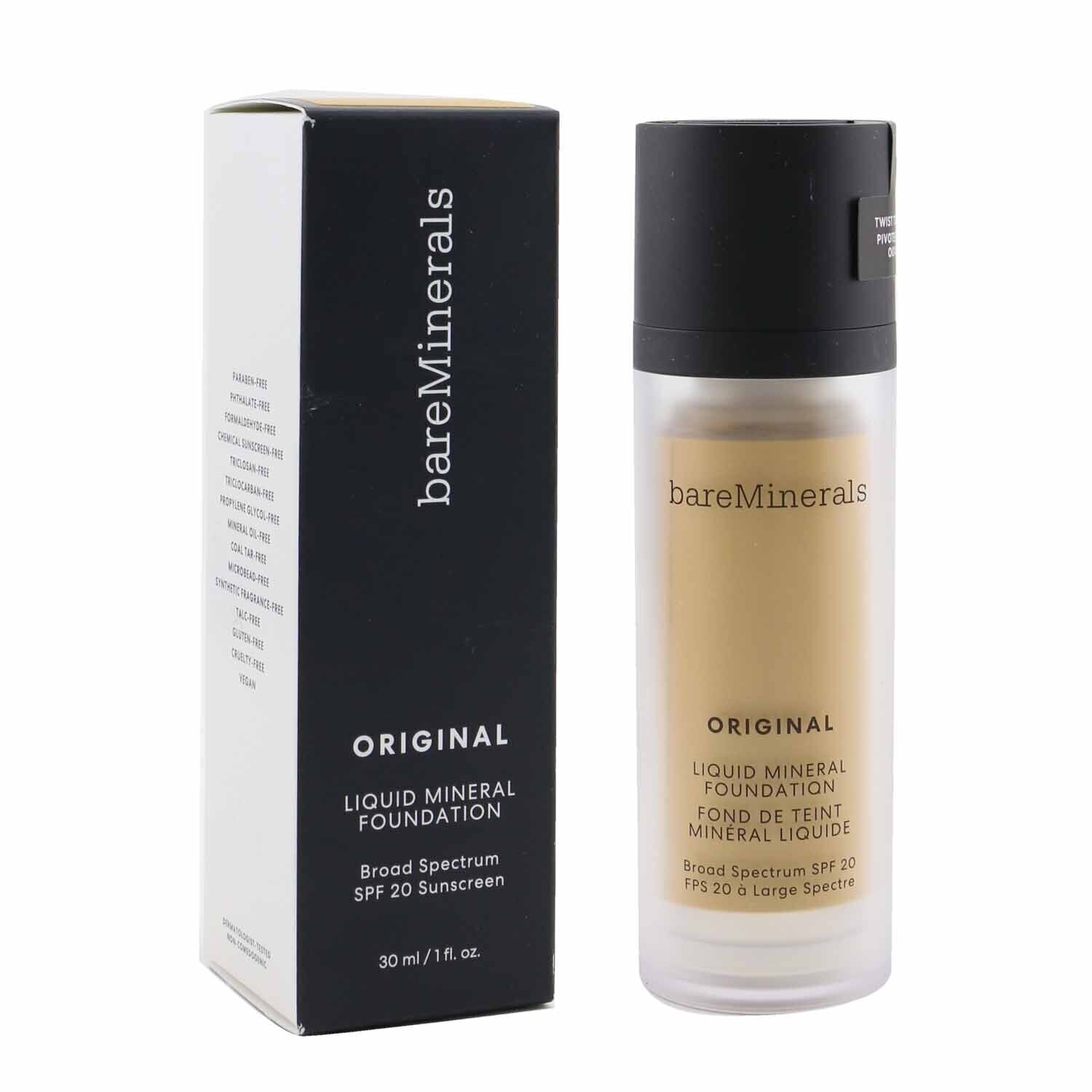 BareMinerals Original Liquid Mineral Foundation SPF 20 - # 17 Tan Nude (For Medium-Tan Warm Skin With A Golden Hue) (Exp. Date 08/2022)  30ml/1oz