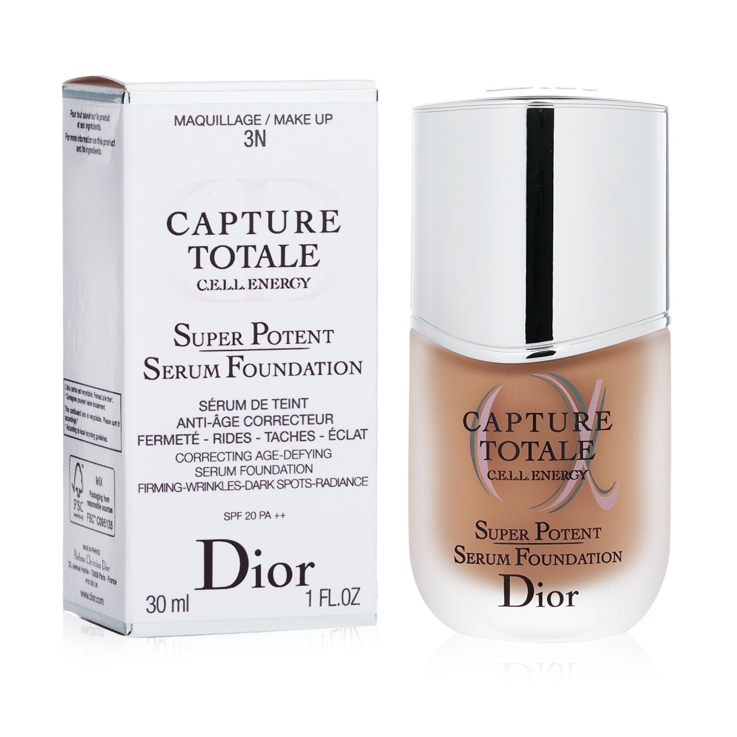 Christian Dior Capture Totale C.E.L.L. Energy Super Potent Serum Foundation SPF 20 - # 3N Neutral  30ml/1oz