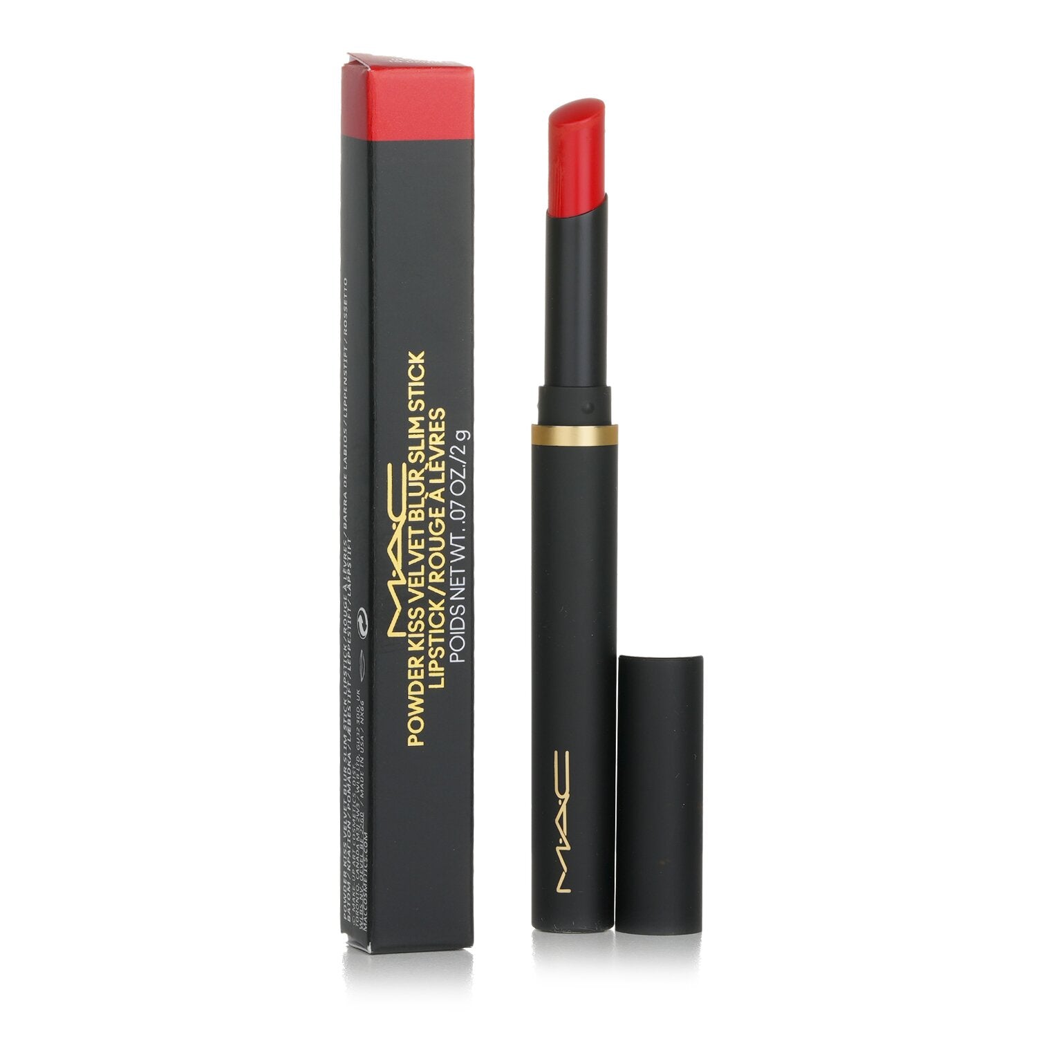 MAC Powder Kiss Velvet Blur Slim Lipstick - # 875 Devote To Danger  2g/0.07oz