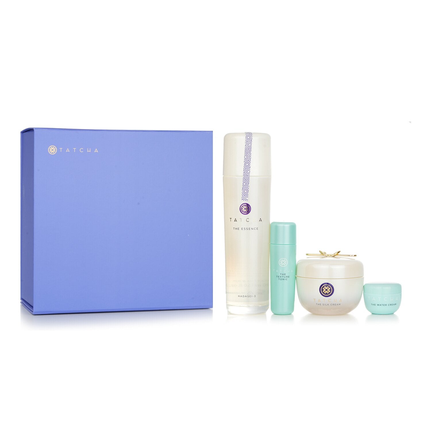 Tatcha Essence Bundle: The Essence Plumping Skin Softener 150ml + The Silk Cream 50ml + Water Cream 5ml + Texture Tonic 25ml  4pcs