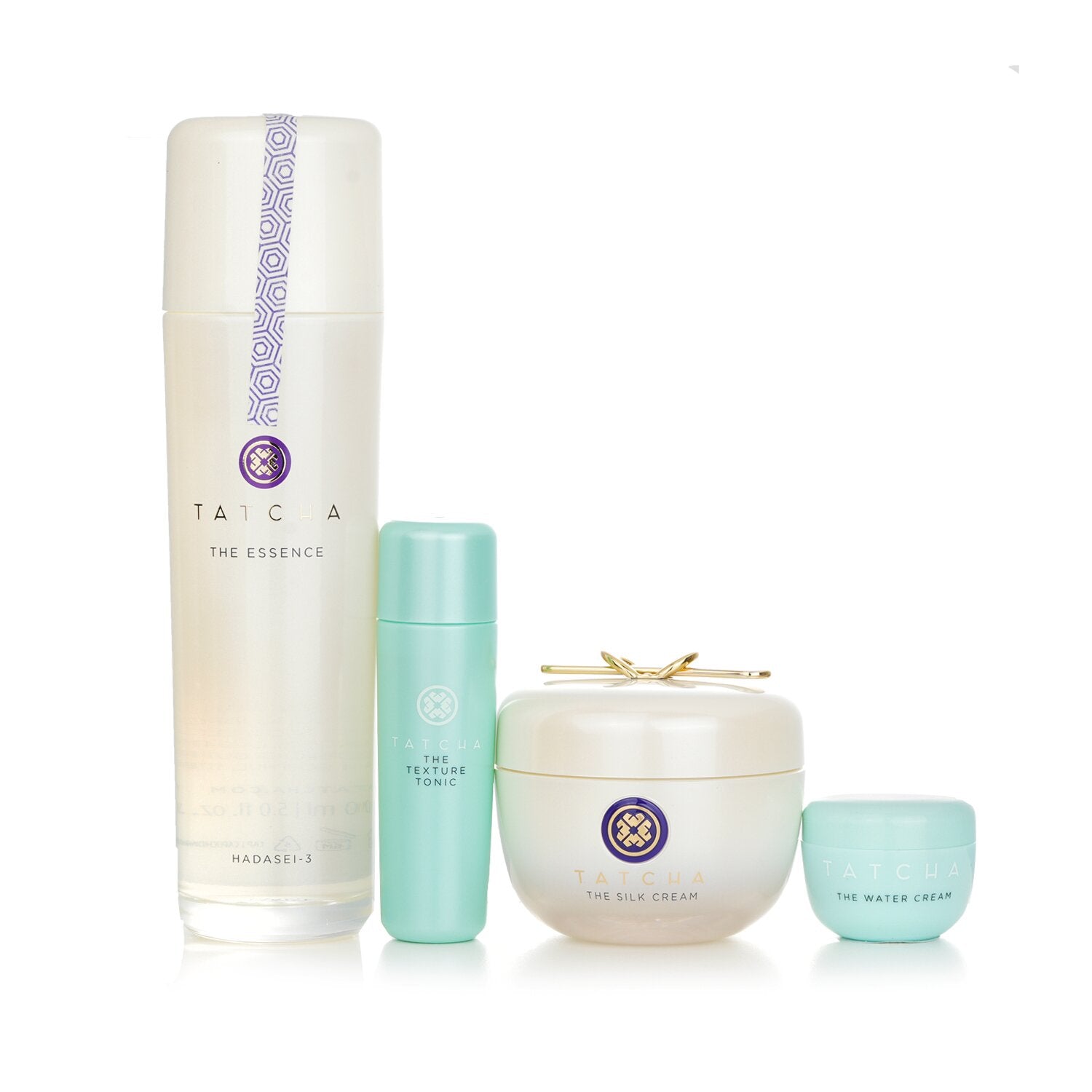 Tatcha Essence Bundle: The Essence Plumping Skin Softener 150ml + The Silk Cream 50ml + Water Cream 5ml + Texture Tonic 25ml  4pcs