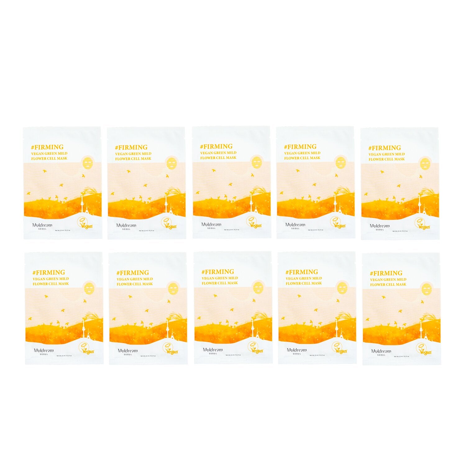 Muldream Vegan Green Mild Flower Cell Mask  10pcs