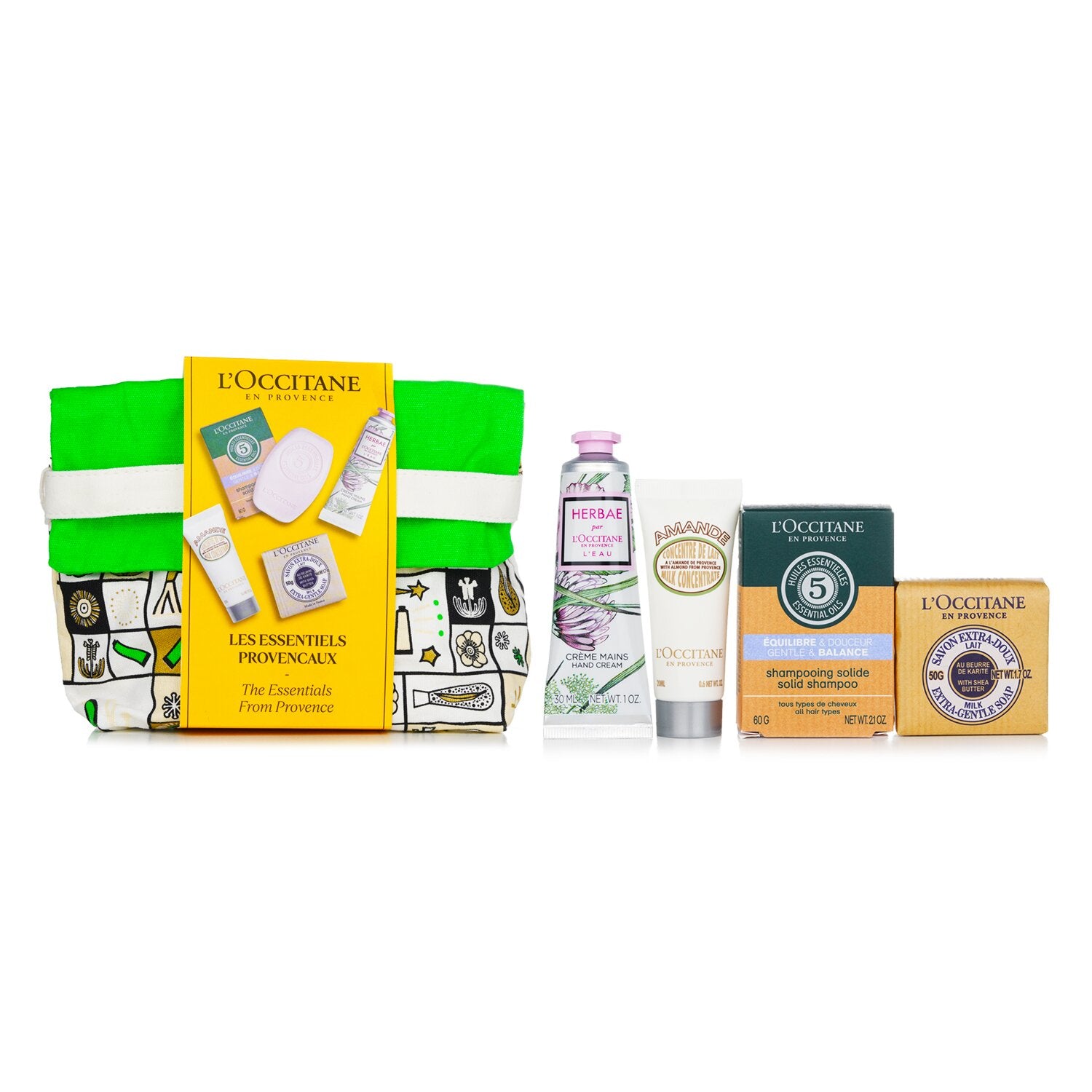 L'Occitane Les Essentiels Set:  4pcs+ 1bag