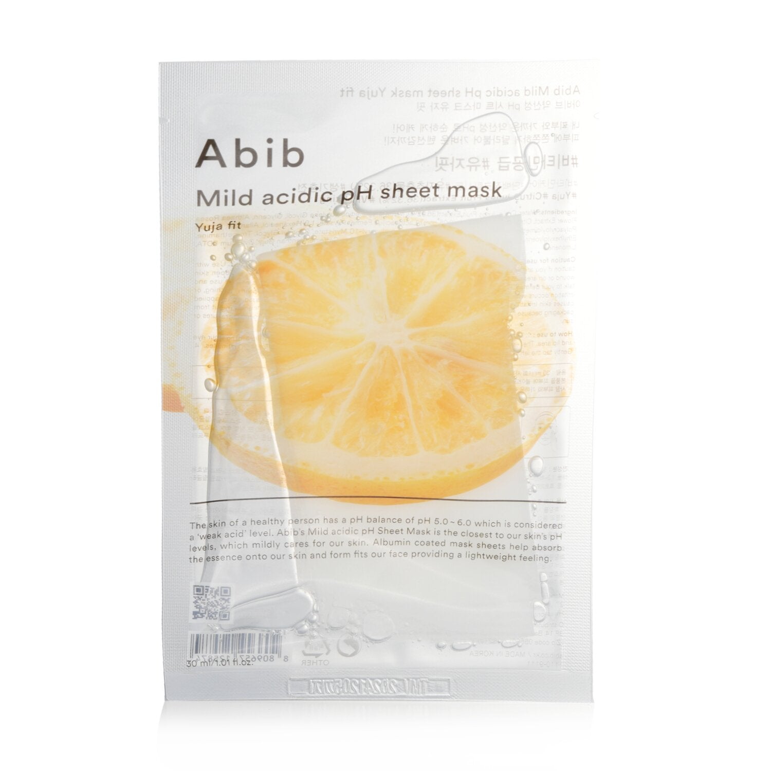 Abib Mild Acidic PH Sheet Mask - Yuja Fit  30mlx10pcs