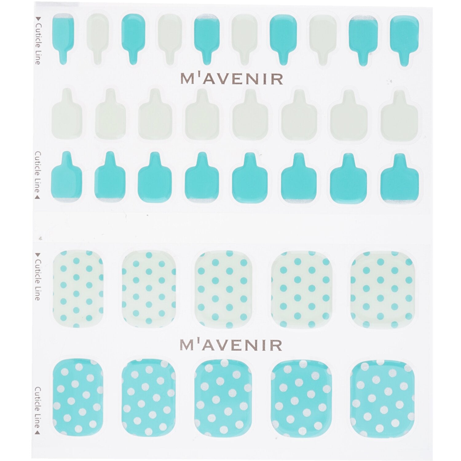 Mavenir Nail Sticker (Patterned) - # Mint Cream Dot Pedi  36pcs