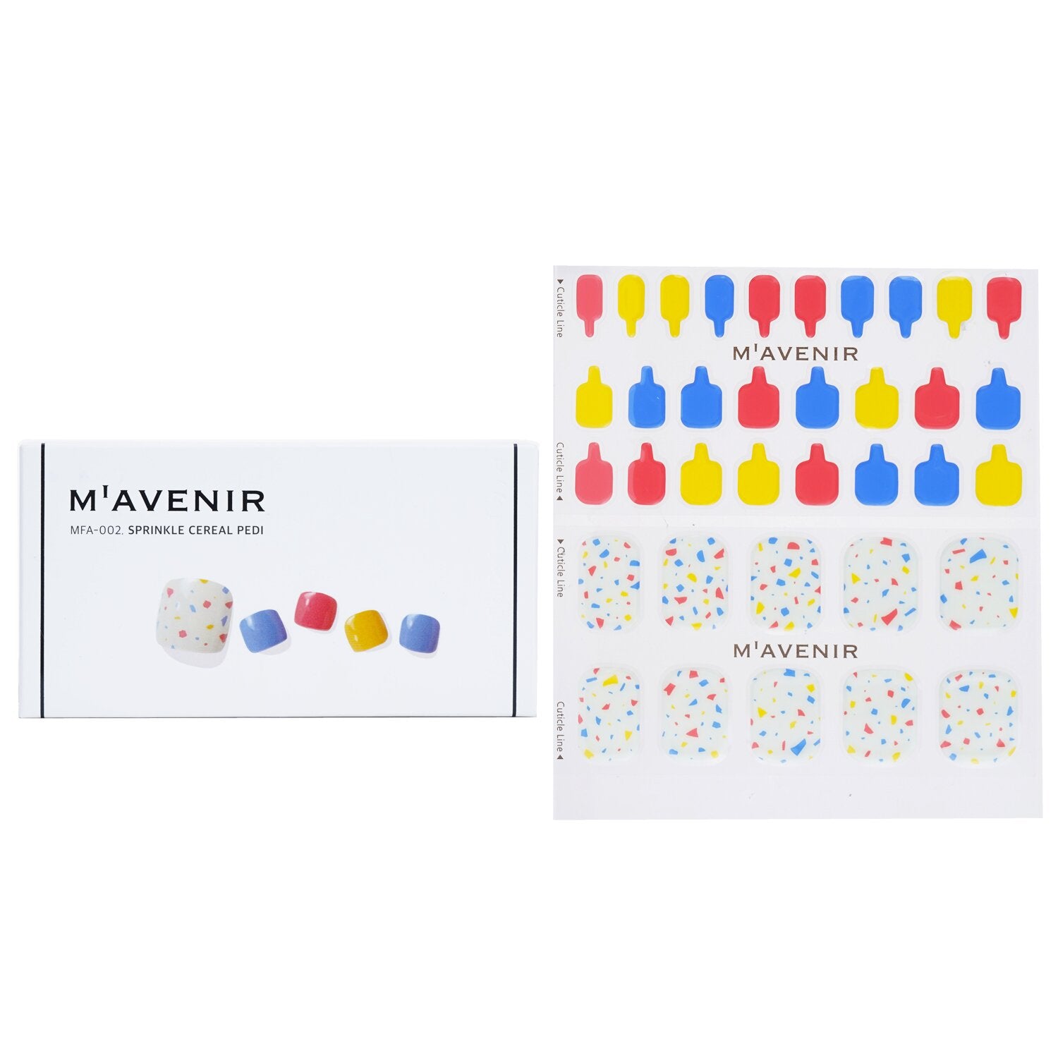 Mavenir Nail Sticker (Assorted Colour) - # Sprinkle Cereal Pedi  36pcs