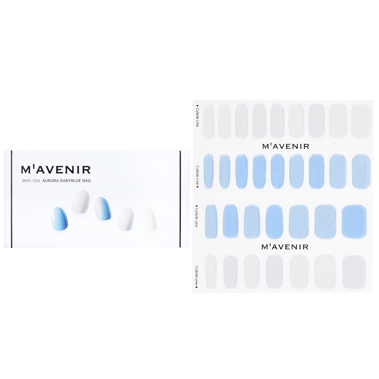 Mavenir Nail Sticker (Blue) - # Aurora Babyblue Nail  32pcs