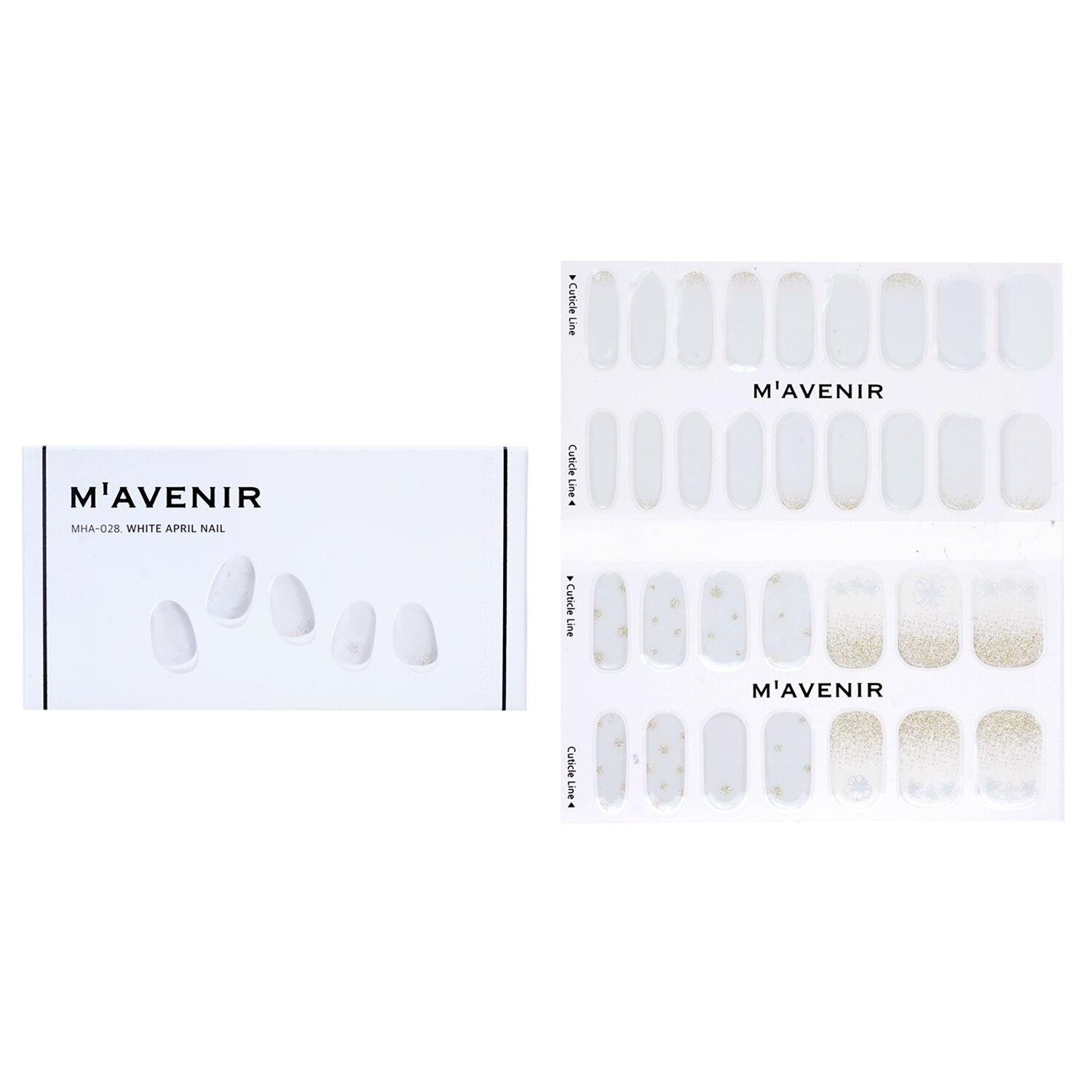 Mavenir Nail Sticker (White) - # White April Nail  32pcs