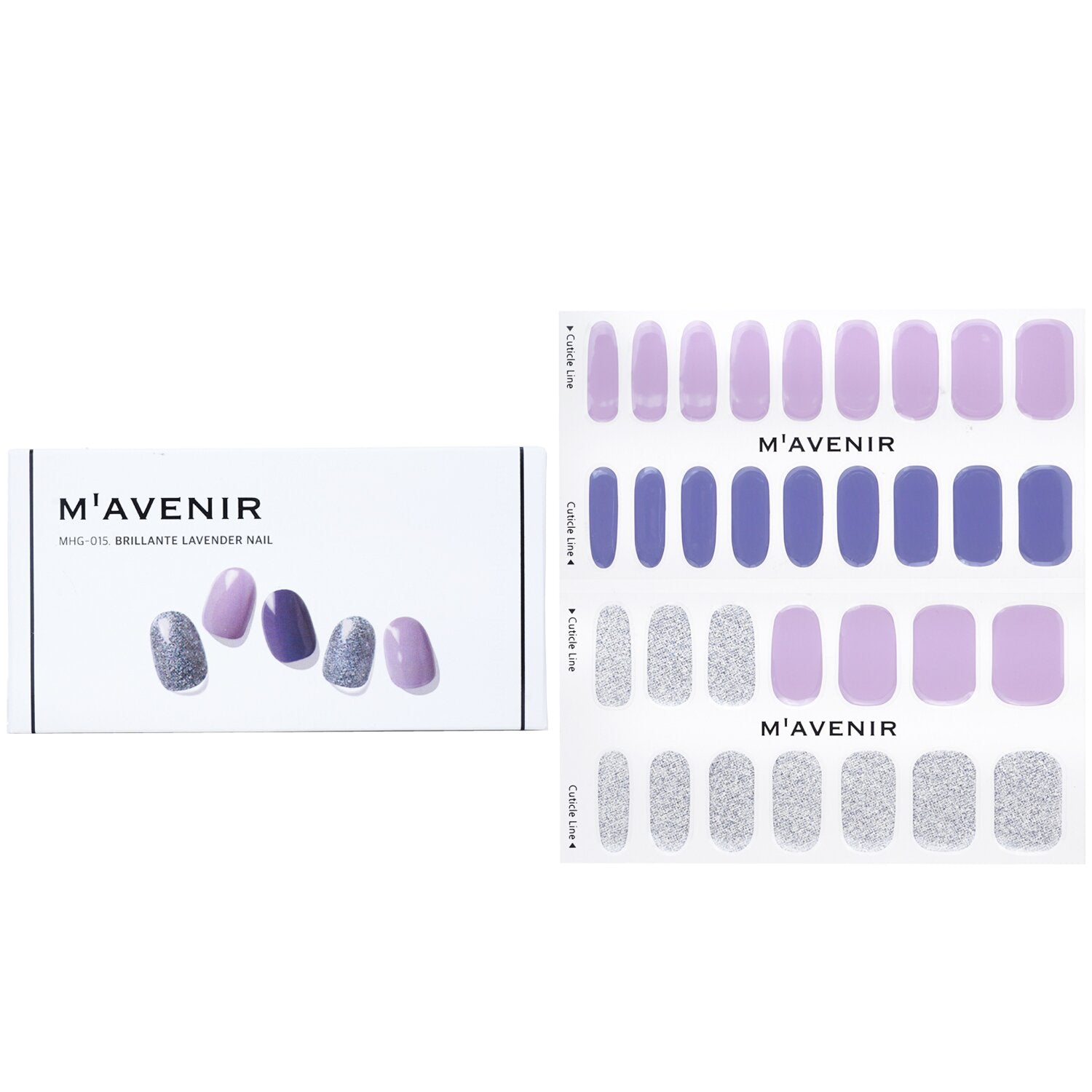 Mavenir Nail Sticker (Purple) - # Brillante Lavender Nail  32pcs