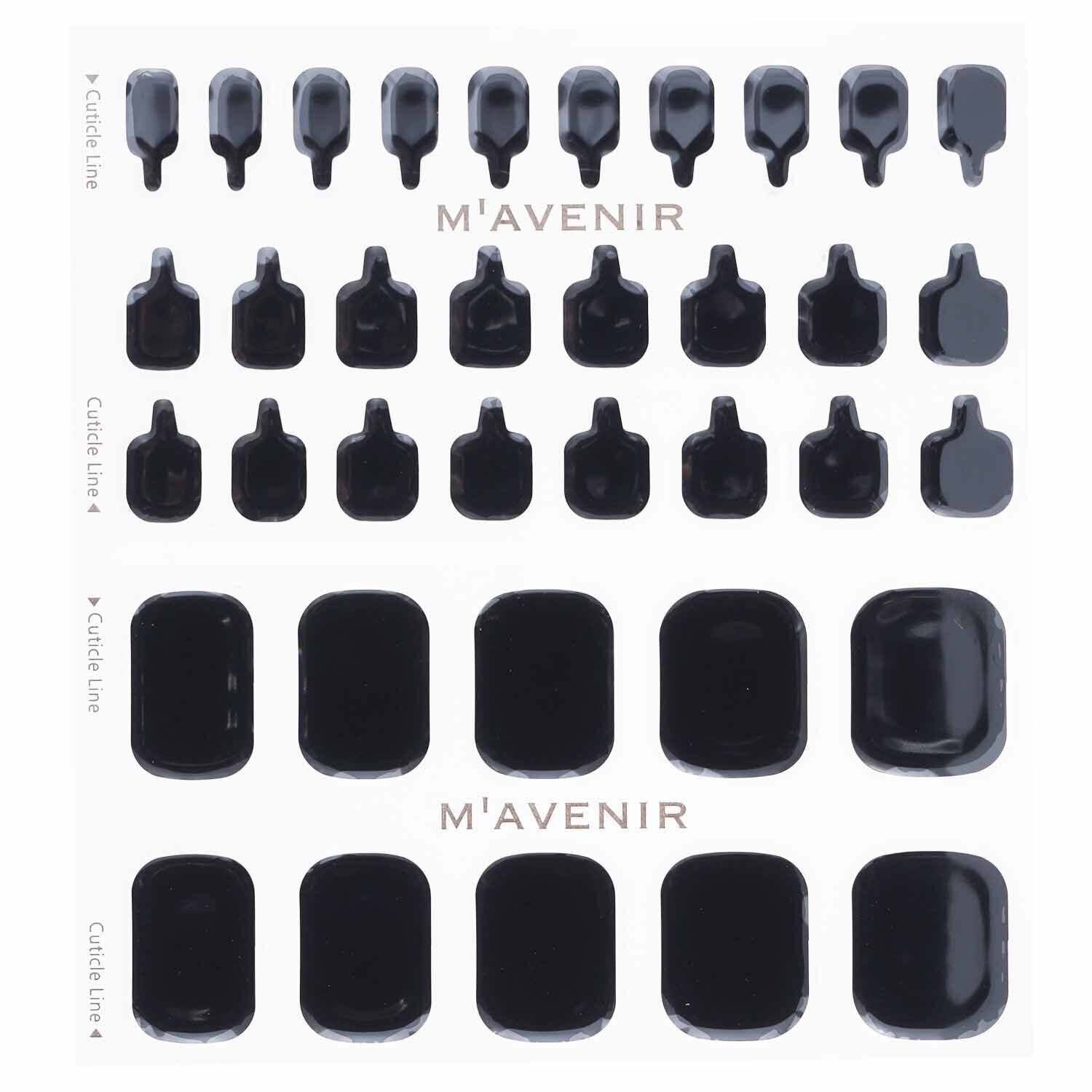 Mavenir Nail Sticker (Black) - # Classic Black Pedi  36pcs