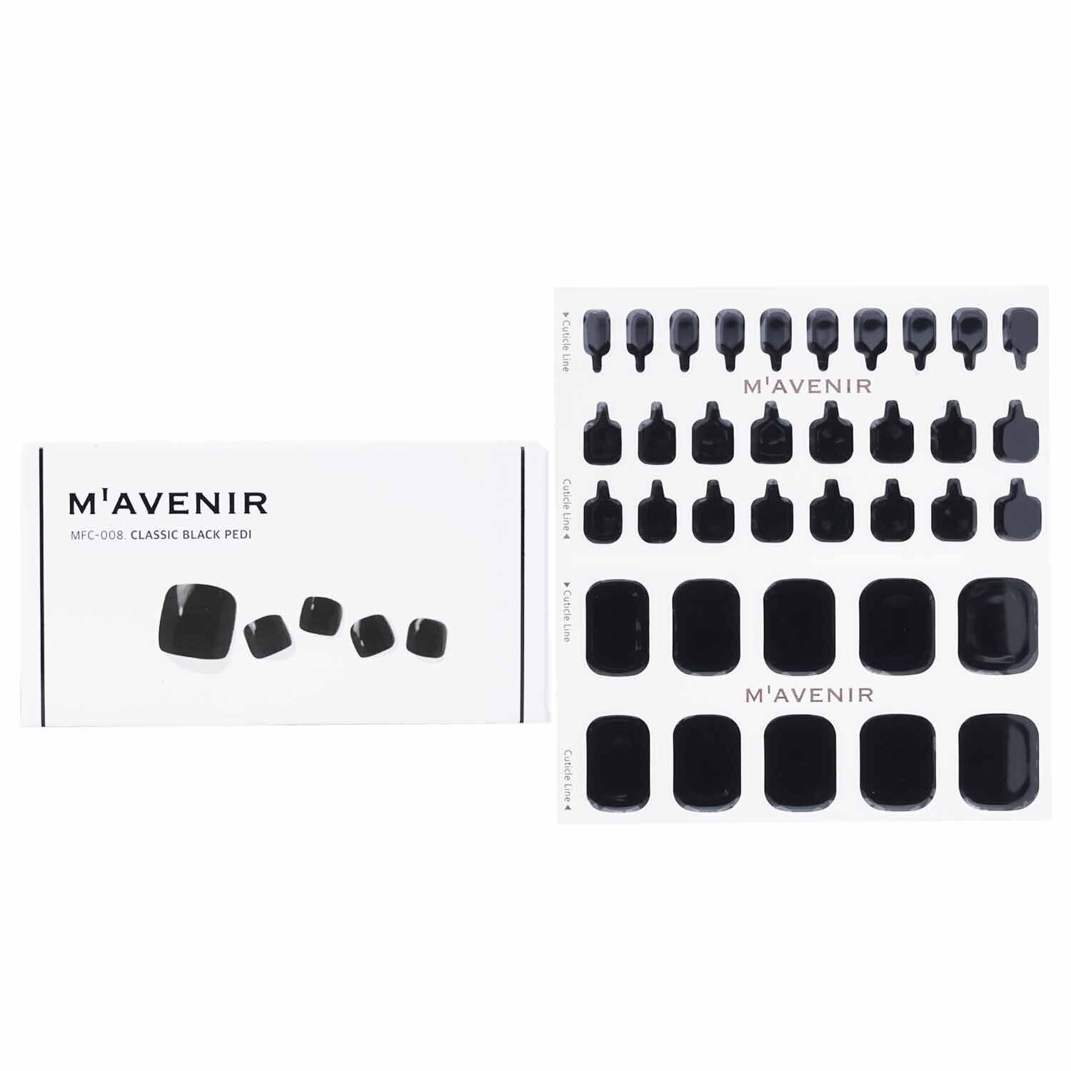 Mavenir Nail Sticker (Black) - # Classic Black Pedi  36pcs