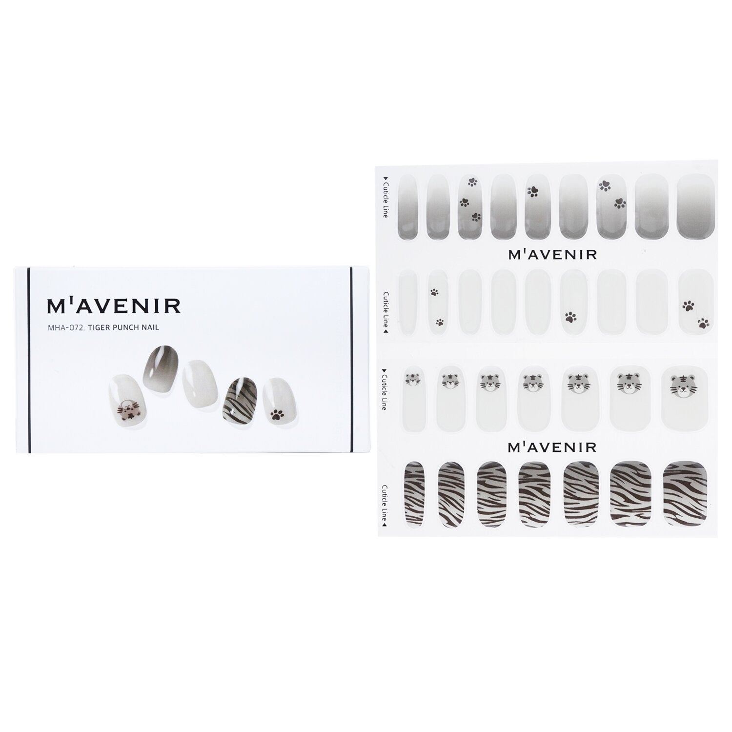 Mavenir Nail Sticker (Patterned) - # Tiger Punch Nail  32pcs