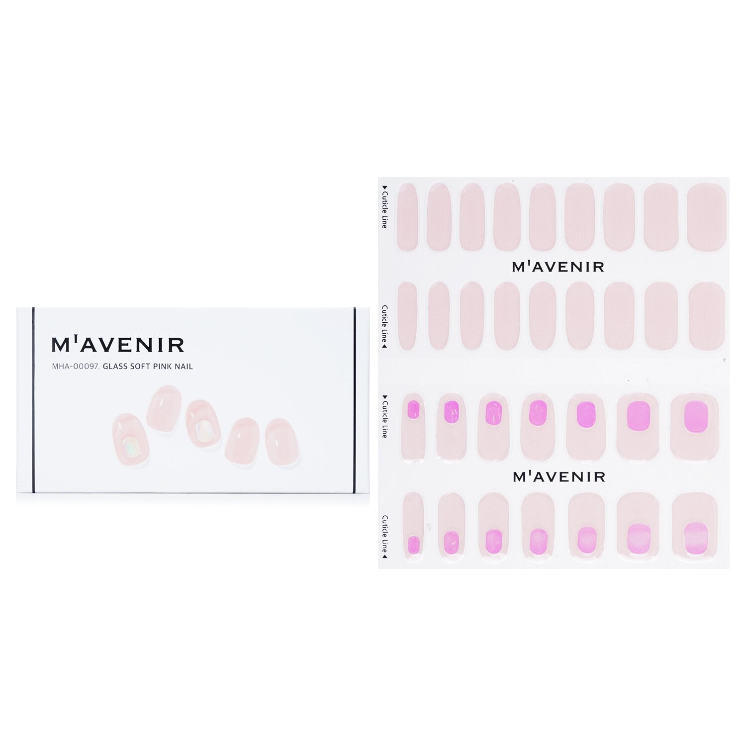 Mavenir Nail Sticker (Pink) - # Glass Soft Pink Nail  32pcs