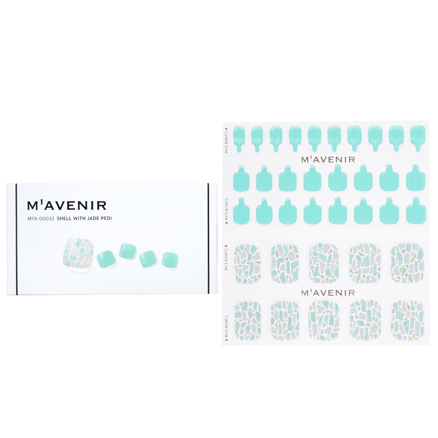 Mavenir Nail Sticker (Blue) - # Shell With Jade Pedi  36pcs