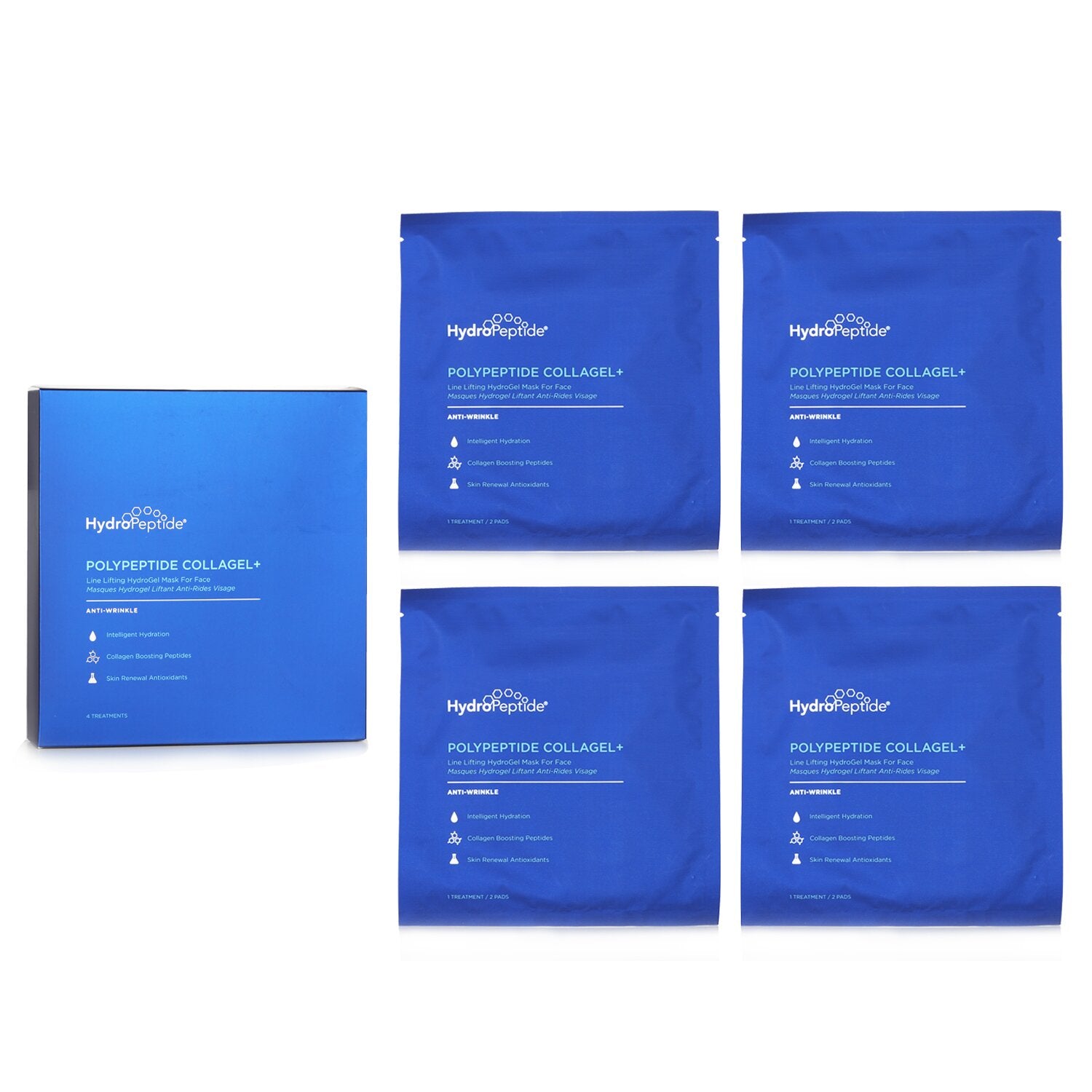 HydroPeptide PolyPeptide Collagel+ Line Lifting Hydrogel Mask For Face Anti Wrinkle  4 Treatments