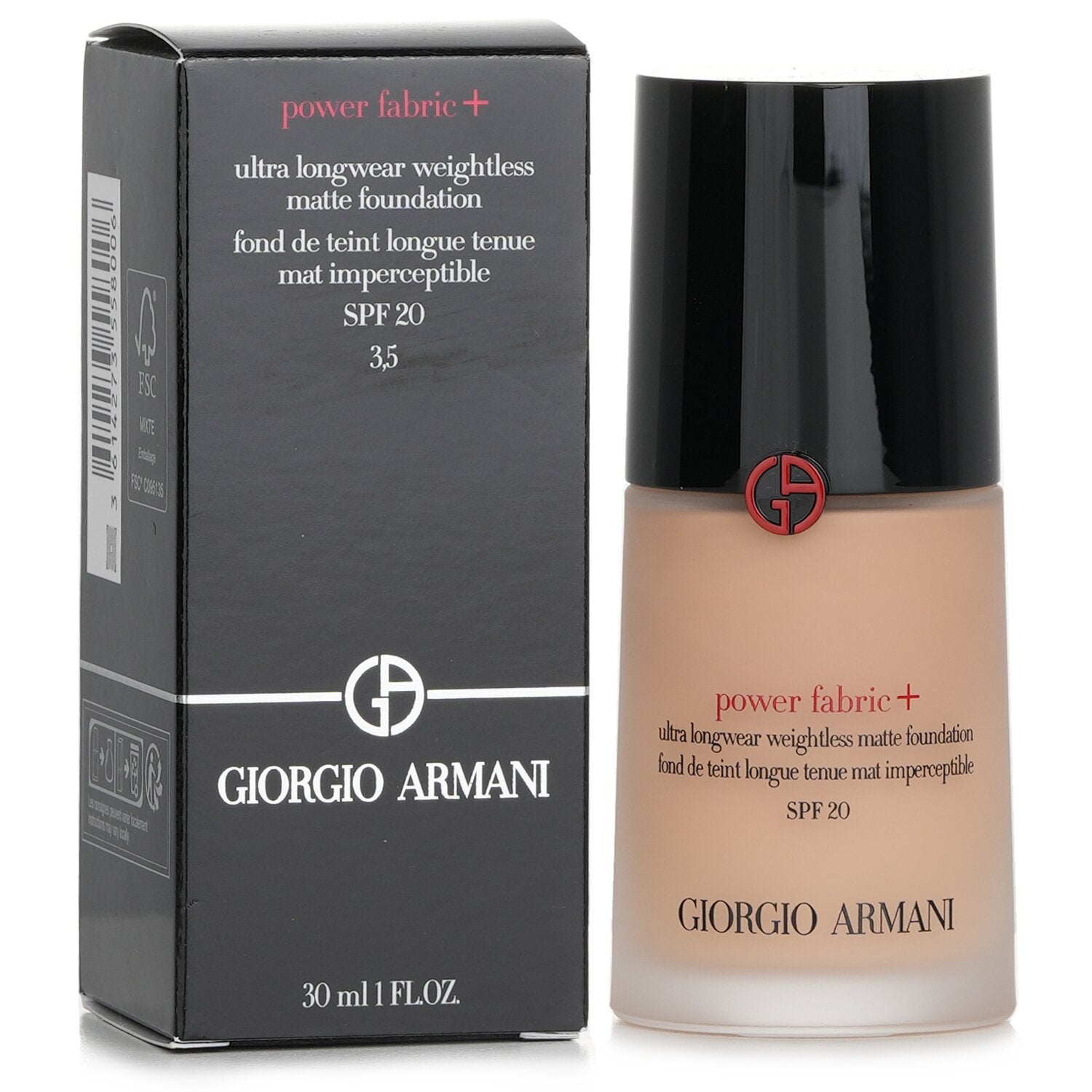 Giorgio Armani Power Fabric+ Ultra Longwear Weightless Matte Foundation SPF 20 - # 3.5  30ml/1oz