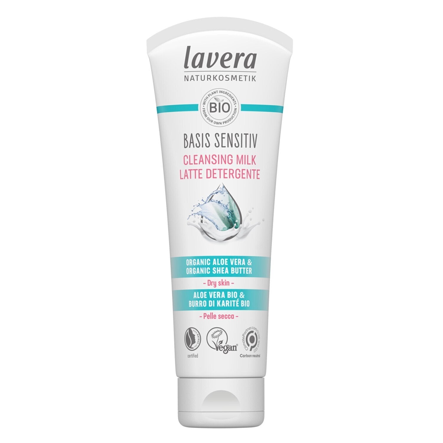 Lavera Basis Sensitiv Cleansing Milk - Organic Aloe Vera & Organic Shea Butter (For Dry & Sensitive Skin)  125ml/4oz