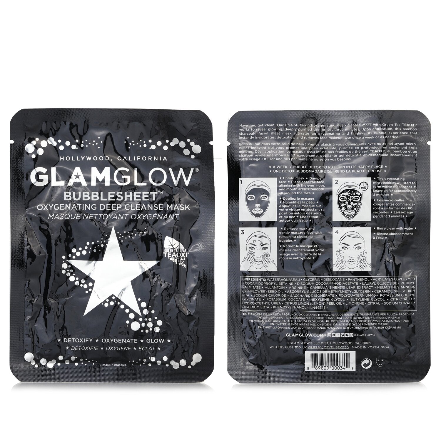 Glamglow Bubblesheet Oxygenating Deep Cleanse Mask  1sheet