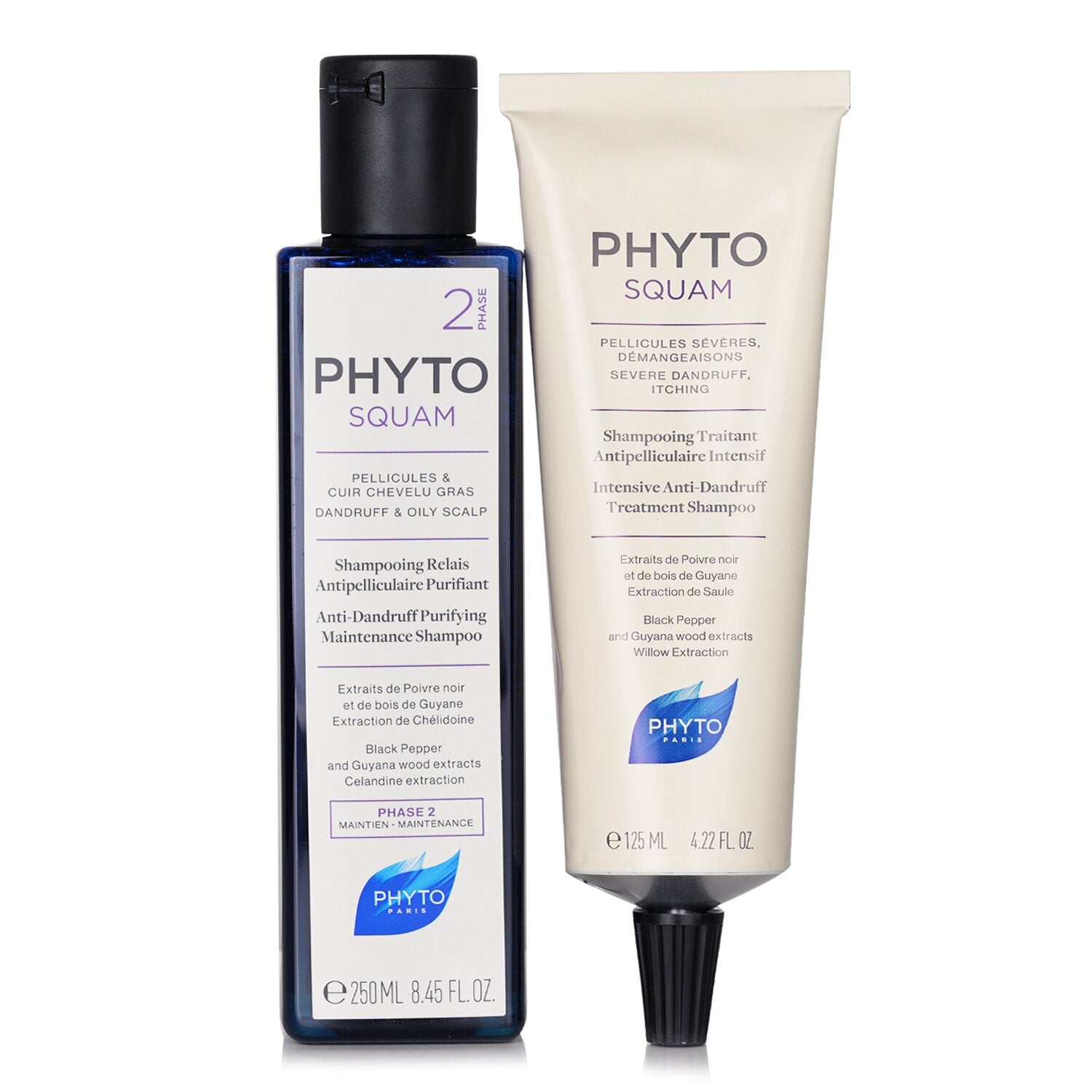 Phyto Phytosquam Kit: Intensive Shampoo 125ml/4.22oz + Purfiying Shampoo 250ml/8.45oz  2pcs