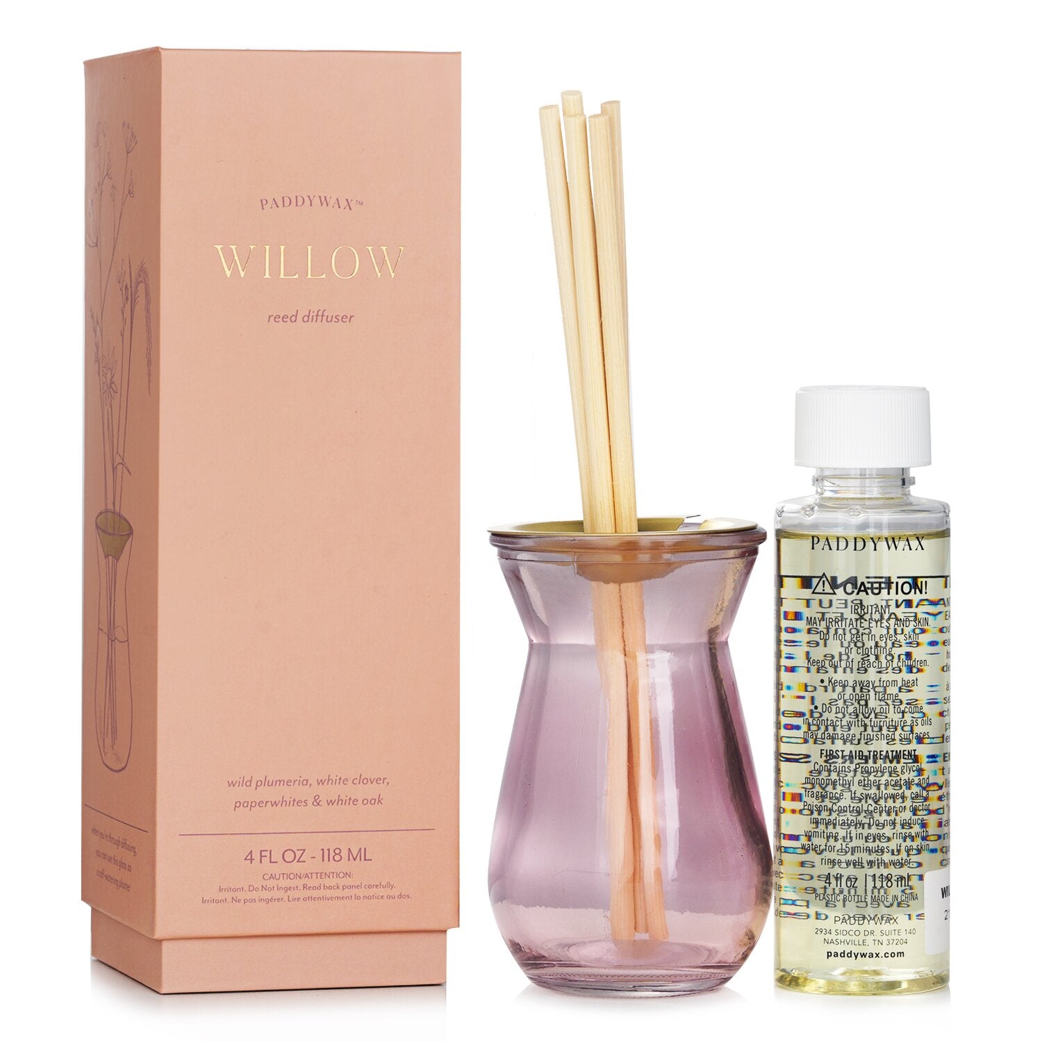 Paddywax Flora Reed Diffuser - Willow  118ml/4oz