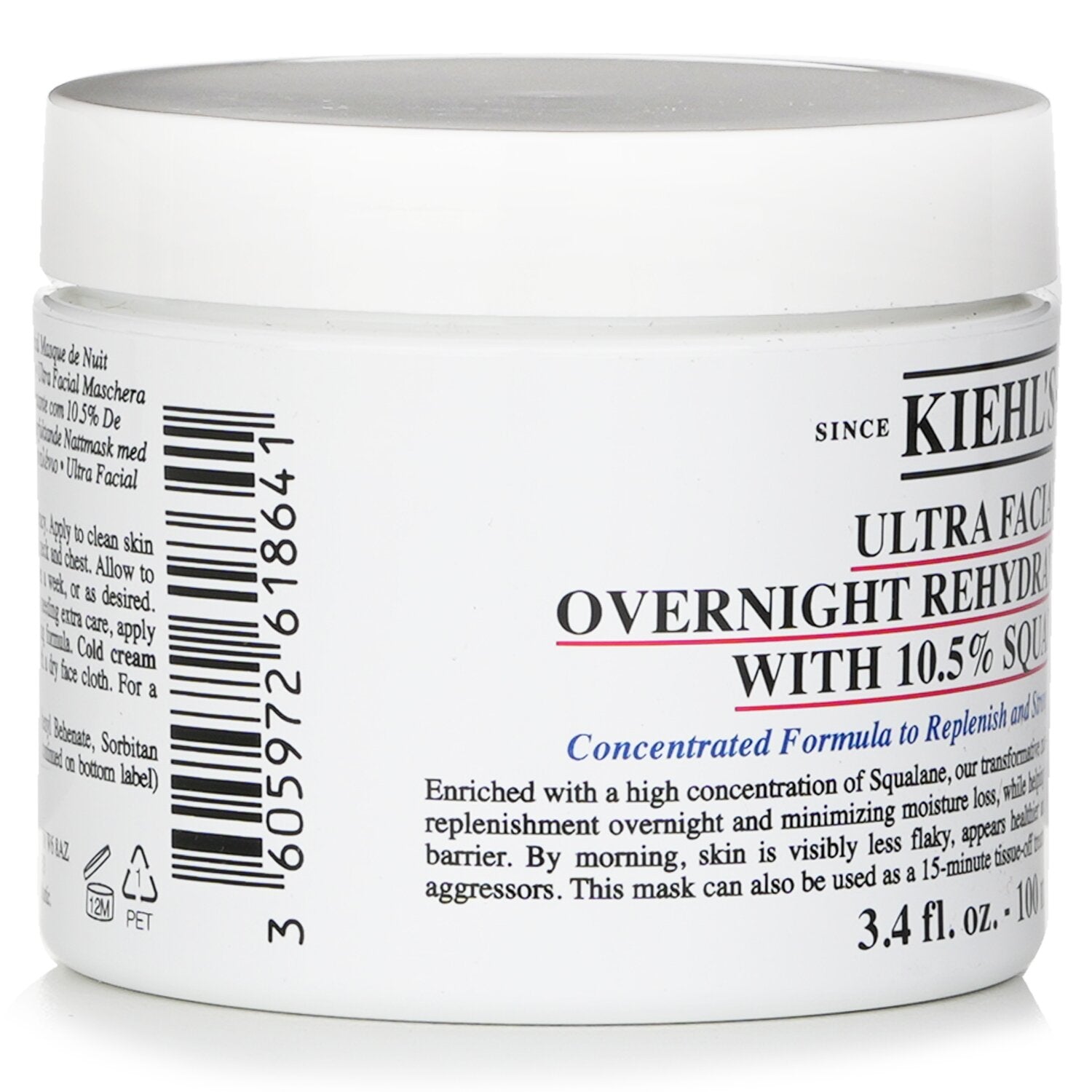 Kiehl's Ultra Facial Overnight Rehydrating Mask With 10.5% Squalane  100ml/3.4oz