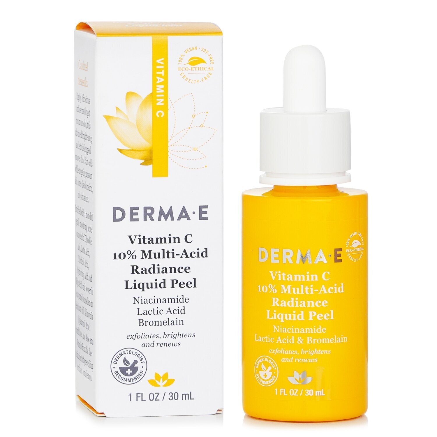 Derma E Vitamin C 10% Multi-Acid Radiance Liquid Peel  30ml/1oz