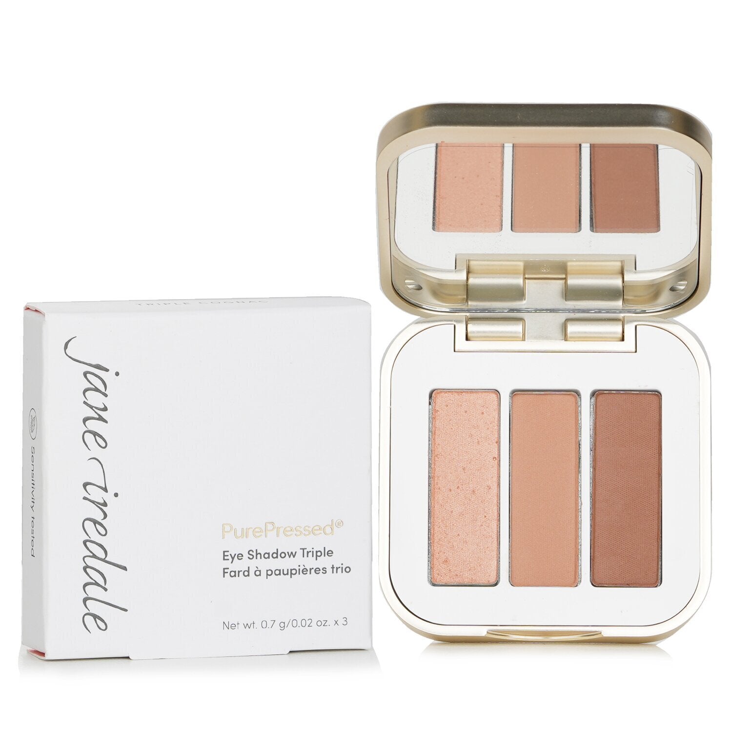 Jane Iredale Pure Pressed Eye Shadow Triple - Triple Cognac  0.7g/0.02oz x3