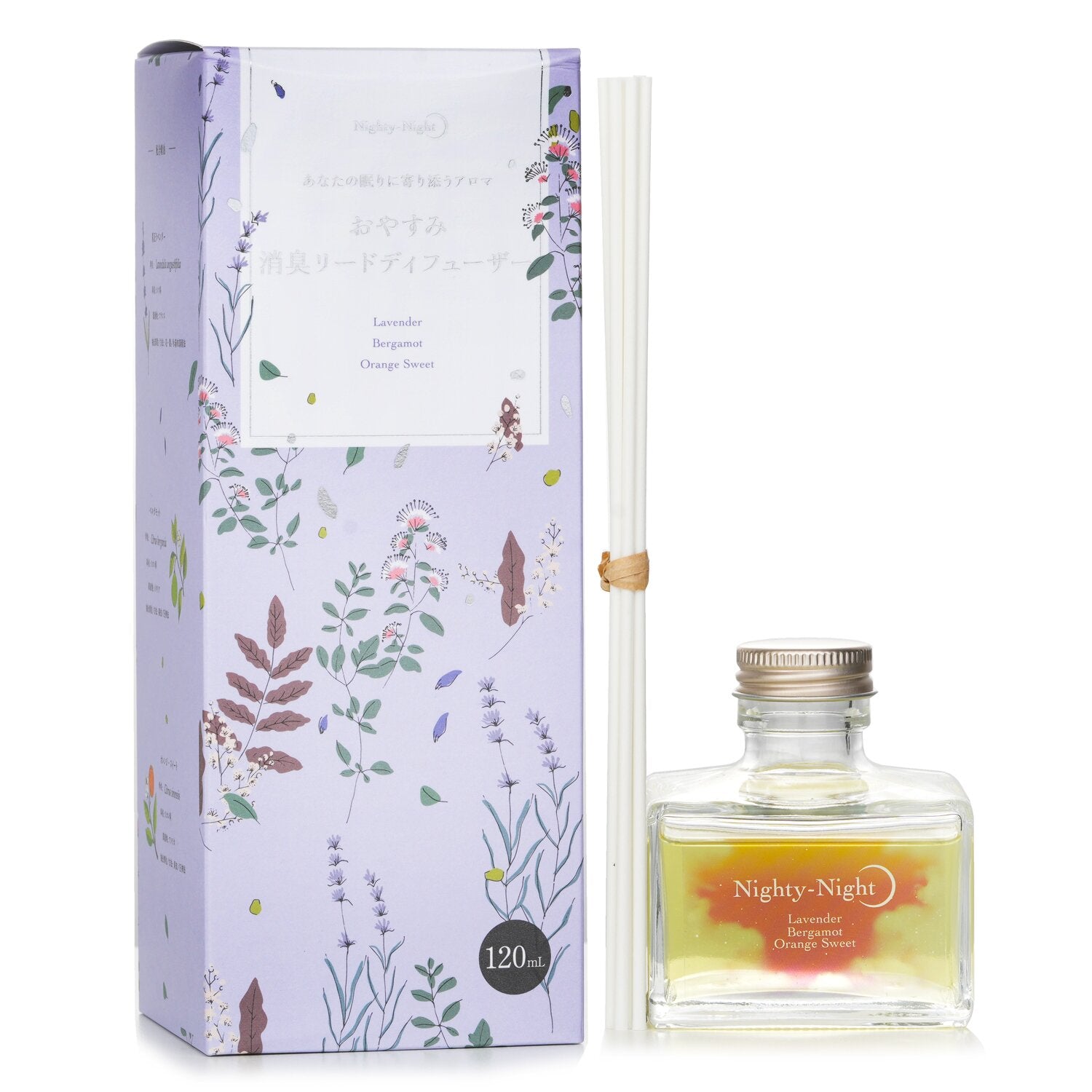 Daily Aroma Japan Nighty-Night Reed Diffuser - Lavender, Bergamot, Orange Sweet  120ml