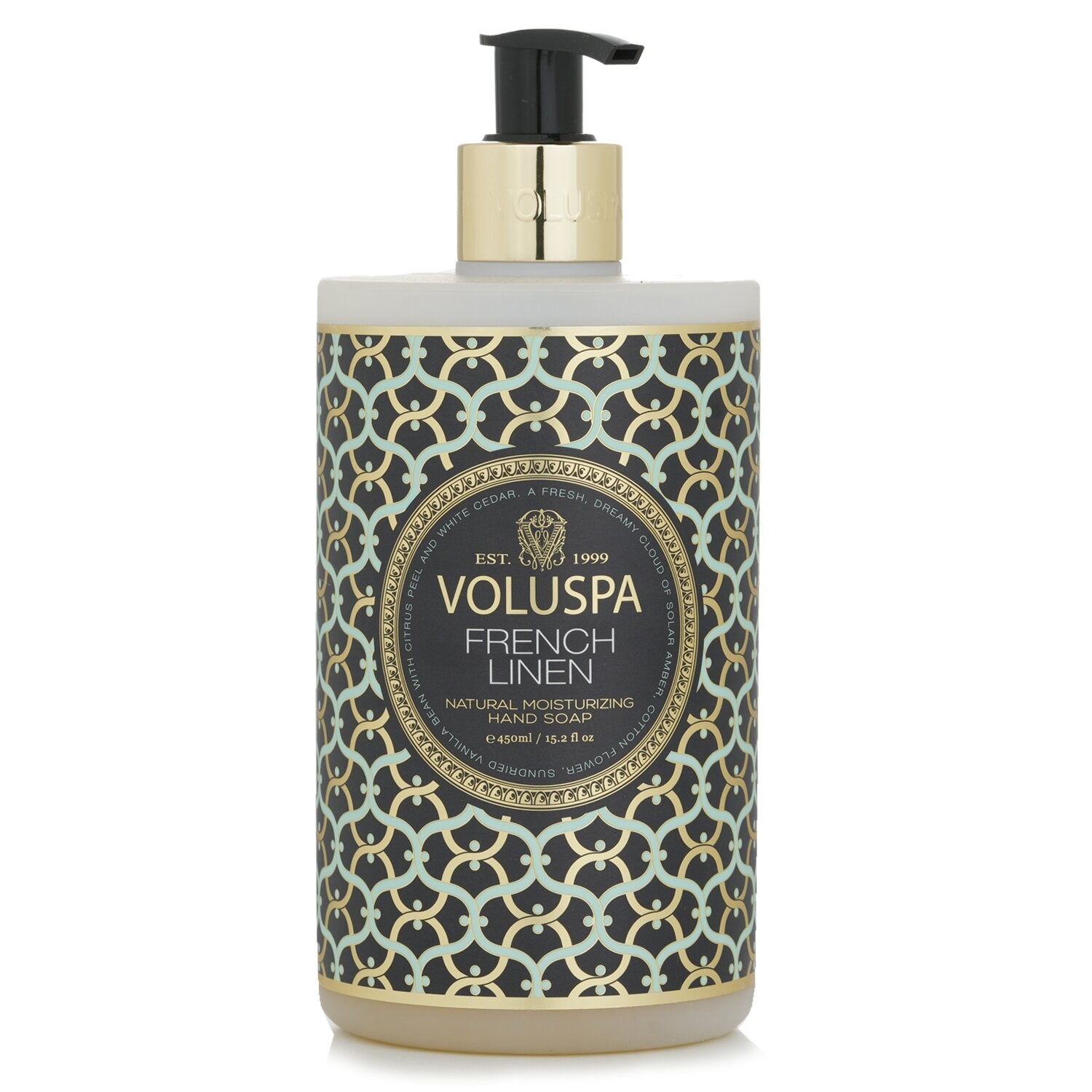 Voluspa French Linen Hand Soap - Cotton Flower, White Cedar & Sun Dried Vanilla Bean  450ml/15.2oz