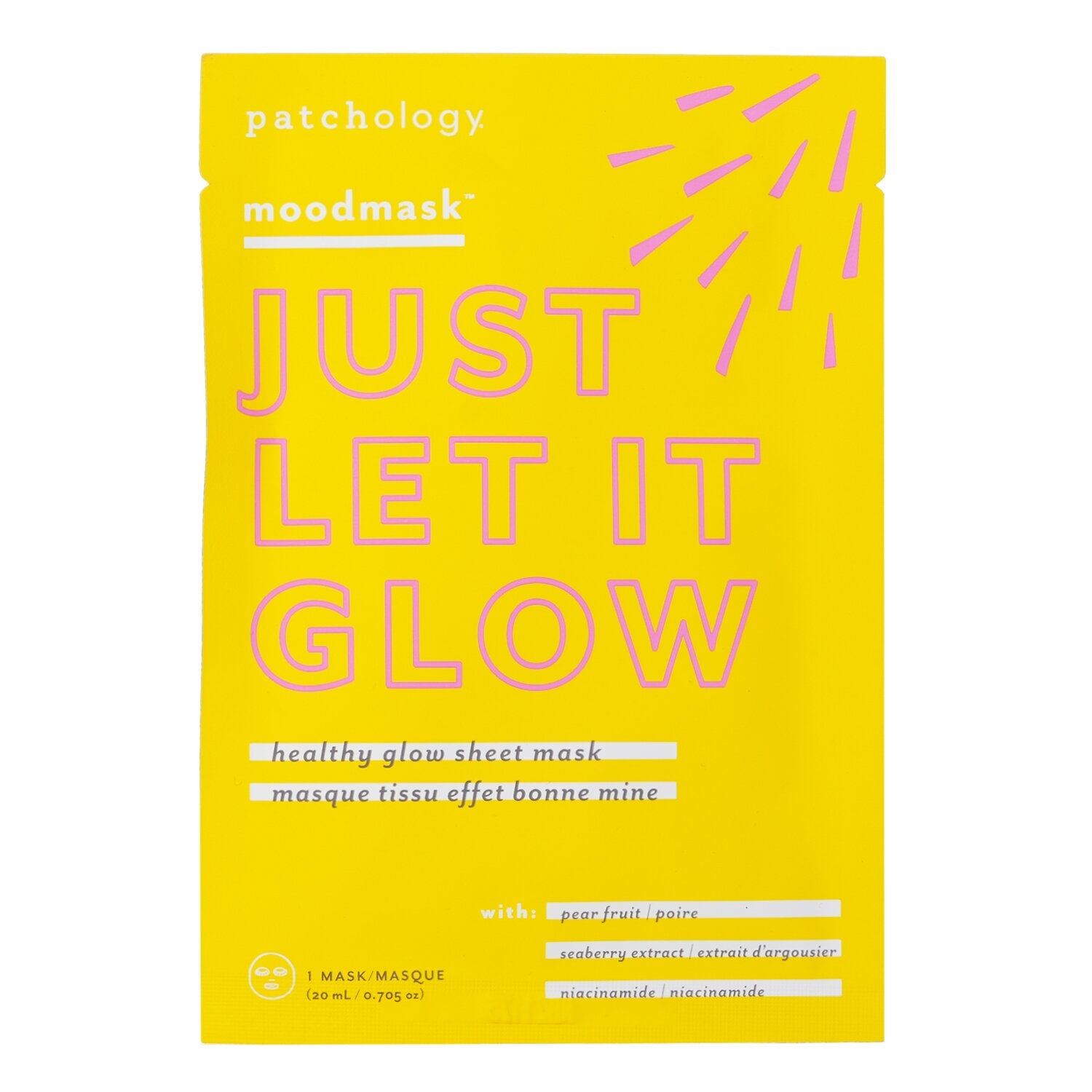 Patchology Moodmask Just Let It Glow Healthy Glow Sheet Mask  20ml/0.705oz