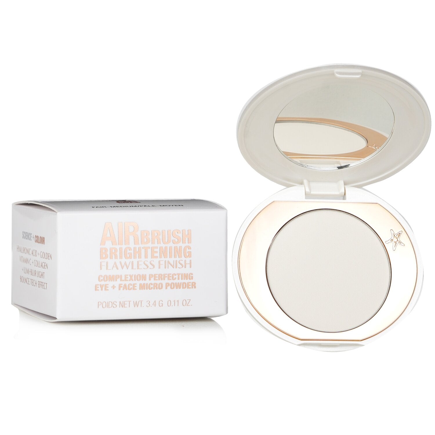 Charlotte Tilbury Mini Airbrush Brightening Flawless Finish Fair- Medium(Eye+Face Micron Powder)  3.4g/0.11oz