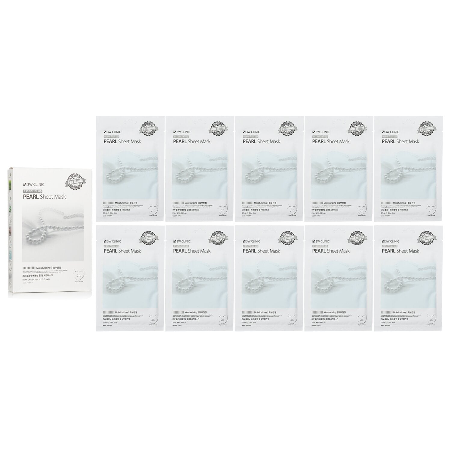 3W Clinic Mask Sheet - Essential Up Pearl  10pcs x 25ml