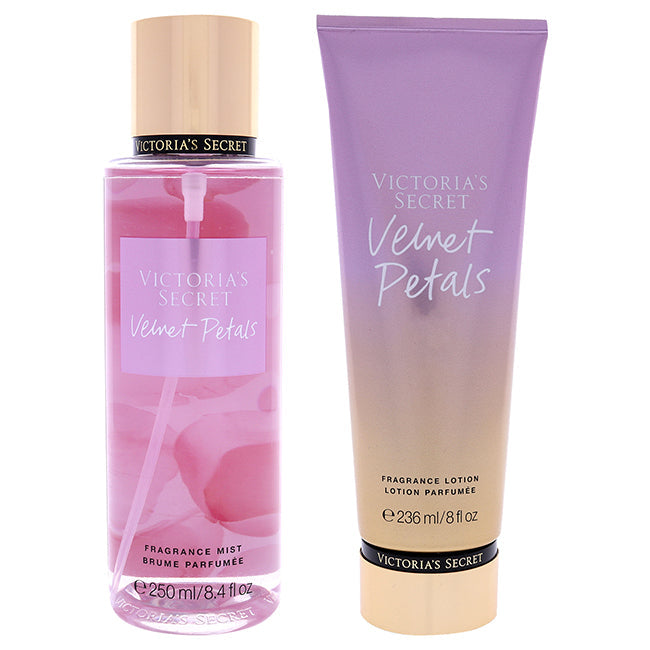 Victoria's Secret Velvet Petals 2 Pc Kit 8.4 oz Fragrance Mist, 8 oz Body Lotion