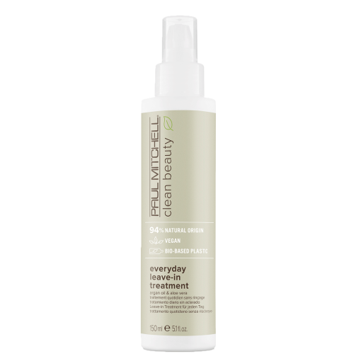 Paul Mitchell Clean Beauty Everyday Leave-In Treatment 5.1 oz | Argan Oil & Aloe Vera | 94% Natural Origin | Vegan | Bio-Based Plastic