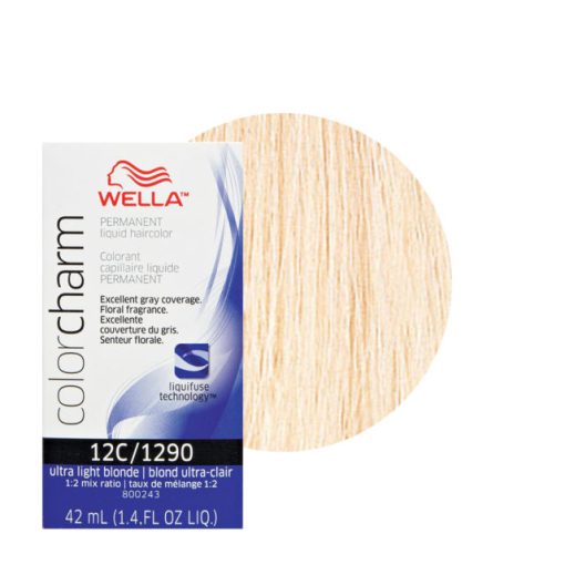 1290 Ultra Light Blonde - Wella Color Charm Permanent Liquid Haircolor 1.4 Oz