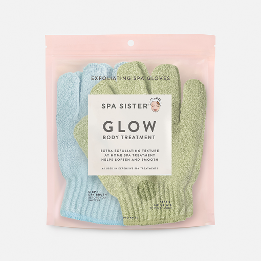 Spa Sister Twin Exfoliating Gloves Sage Marine