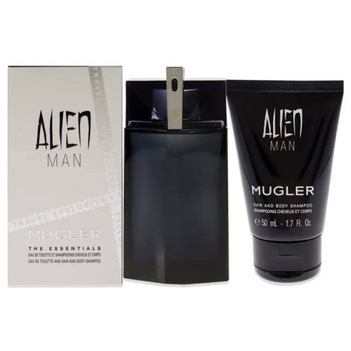 Alien Man by Thierry Mugler for Men - 2 Pc Gift Set 3.4 oz EDT Spray, 1.7oz Hair and Body Shampoo