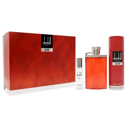 Desire by Alfred Dunhill for Men - 3 Pc Gift Set 3.4oz EDT Spray, 1oz EDT Spray, 6.6oz Body Spray