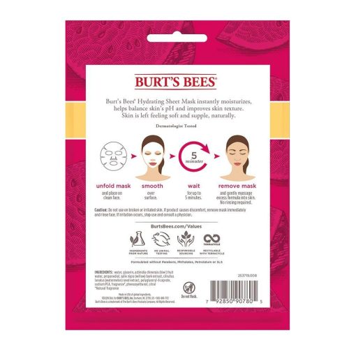 Hydrating Sheet Mask with Watermelon by Burts Bees for Women - 1 Pc Mask