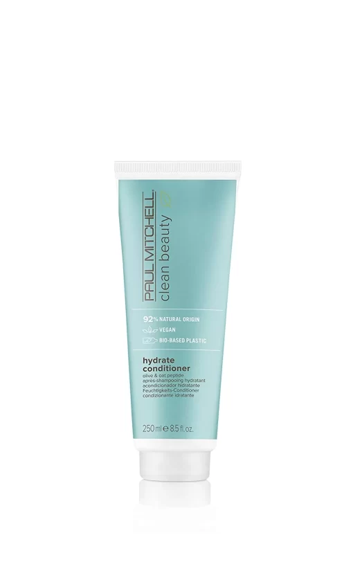 Paul Mitchell Clean Beauty Hydrate Conditioner 8.5 oz | Olive & Oat Peptide | 92% Natural Origin | Vegan | Bio-Based Plastic